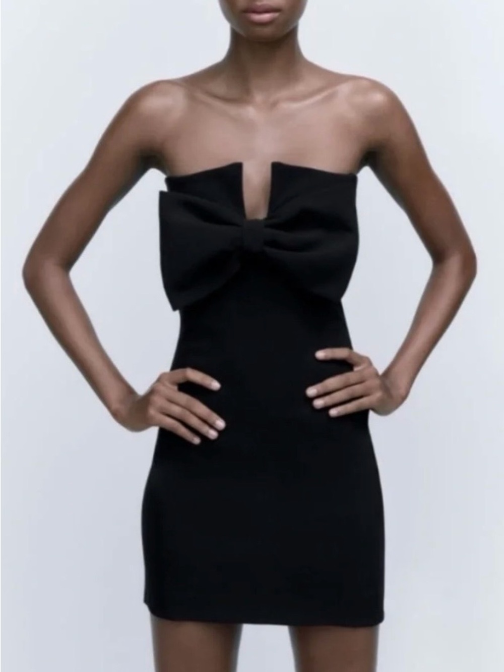 Zara Bow Tied Mini Dress - Black